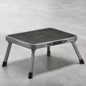 (NN107) Folding Step Stool A portable, durable steel step stool that folds flat for easy stora...