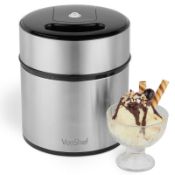 (NN117) Stainless Steel Ice Cream Maker Machine with Detachable Bowl 2L Capacity. TASTY HOMEMA...