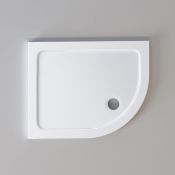 (AH84) 1000x800mm Offset Quadrant Ultraslim Stone Shower Tray - Right. RRP £249.99. Low profile