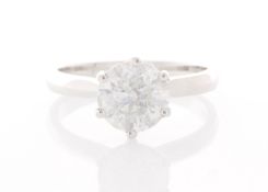 18ct White Gold Single Stone Prong Set Diamond Ring 2.01 Carats