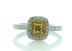 18ct White Gold Single Stone With Halo Setting Ring (0.30) 0.70 Carats