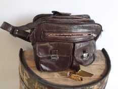 Vintage Leather Bag and Scent Bottle
