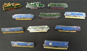 Collectable 11 x Enamel Train Badges