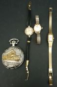 4 x Vintage Watches Includes Cocktail & Pocket Watch