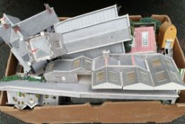 Model Railway Box of Assorted Buildings & Track