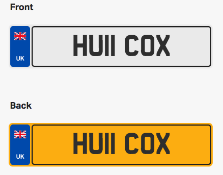 HU11 COX. Private vehicle registration number plate, ready to transfer to new owner