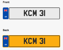 KCM 31. Private vehicle registration number plate, ready to transfer to new owner