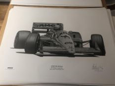 Alan Stammers Signed Limited Edition Print of Ayrton Senna