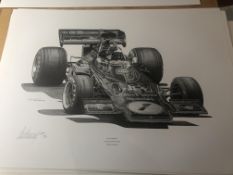 Alan Stammers Signed Limited Edition Print of Emerson Fittipaldi