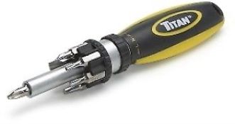 6 x Ratcheting Screwdriver set. 7 bits. Handy size. Titan Tools 11014 no vat on hammer.You will