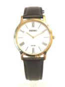 Seiko Unisex Adult Analogue Quartz Watch with Leather Strap SUP854P1