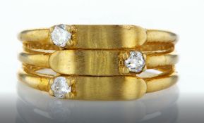 14 kt. yellow gold - ring diamond
