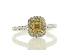18ct White Gold Single Stone With Halo Setting Ring (0.30) 0.70 Carats