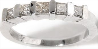 14Ct White Gold 5 Stone Diamond Half Hoop Ring