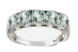 LIGHT GREEN AMETHYST 5 STONE RING