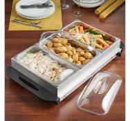 (X20) 300W 3 Pan Buffet Server. Remove the 3 large 2.5L serving pans and use the metal base as ...