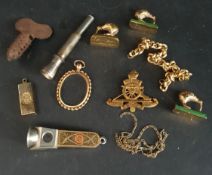 Parcel of Costume Jewellery Military Cap Badge & Pfeilring Cigar Cutter