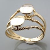 Italian Design Swarowski CZ Ring. In 14K Yellow and White Gold
