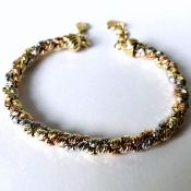 Italian Dorica Beads Bracelet In Tri Colour White Yellow and Rosegold