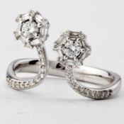 14 kt White gold Ring. 0.57 ct Diamond