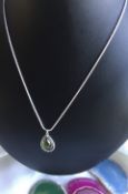 Real Gdańsk Baltic Green Amber Pendant on 925 silver chain all hallmarked New