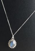 3 cts Labradorite 925 Silver pendant on 18” 925 silver chain