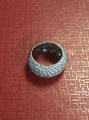 White Gold Ring With Diamond Cluster