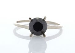 18ct White Gold Single Stone Wire Set Diamond Ring 1.44 Carats