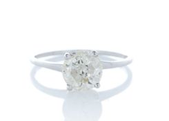 18ct White Gold Single Stone Rex Set Diamond Ring 1.29 Carats