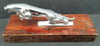 Jaguar Mascot Mounted on Wood Plinth
