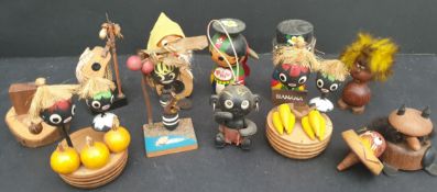 Vintage Parcel of 12 Retro Figures Includes African and Viking