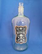 Vintage Large Apothecary Bottle with poison label Steampunk.