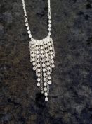 Art Deco Style Diamante Necklace Costume Jewellery