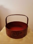 Shaker style basket trug wooden basket embossed hand painted