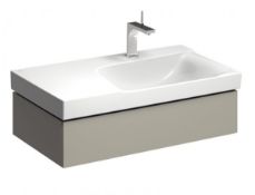 (UR57) Keramag 880mm LED Xeno Vanity unit with siphon cut-out right. RRP £1,075.88. 880x220x4...