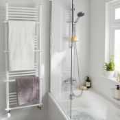 (UR52) 1500x500mm Solna Designer Towel Radiator White. Bar-on-bar design that allows the towel...