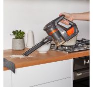 (UR104) Grey Cordless Brushed Motor Vacuum Powered by a 22.2V Lithium-ion battery, a mechanism...