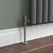 (PC109) Anthracite Standard Connection Angled Radiator Valves 15mm Contemporary anthracite fin...(