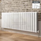 (UR8) 600x1600mm Aluminium White Flat Panel Horizontal Radiator. RRP £649.99.Ultra-modern in d...