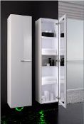 (XL138) Keramag Silk Tall cabinet with Mirror and Light. RRP £889.99. White high gloss, Kerama...(