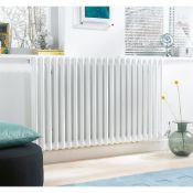 (PC145) 300x502MM 4-COLUMN HORIZONTAL RADIATOR WHITE. Classic steel column radiators with timel...(