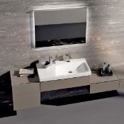 (RC168) Keramag Xeno Side Cabinet. RRP £381.99. 580x200x462mm, Greige, matt lacquer