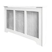 (RC87) VICTORIAN RADIATOR CABINET WHITE 1420 X 210 X 918MM. RRP £99.99. White finish. Provides...