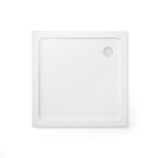 (RR136) 900x900mm Square Ultra Slim Stone Shower Tray. RRP £304.99.Low profile ultra slim desi...