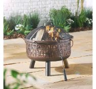 (UR106) Geo Fire Pit Create a warm, inviting atmosphere to enjoy your garden even after the su...