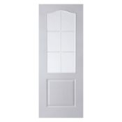 (UR155) JELD-WEN CAMDEN GLAZED PRIMED PANELLED INTERIOR GLAZED DOOR 1981x762mm. RRP £119.99. ...