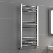 (DW79) 800x400mm - 20mm Tubes - Chrome Heated Straight Rail Ladder Towel Radiator. RRP £48.99....(