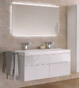 (LV5) Keramag 1174mm Xeno White Laquered High Gloss Vainty Unit. RRP £1,608.99.Comes complete...