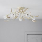 (DE121) Cloe Alabaster 5 Lamp Ceiling light Recommended for Lounges, bedrooms, dining rooms & ...