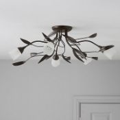 (DE120) Cloe Brown Bronze effect 5 Lamp Ceiling light. Recommended for Lounges, bedrooms, dinin...